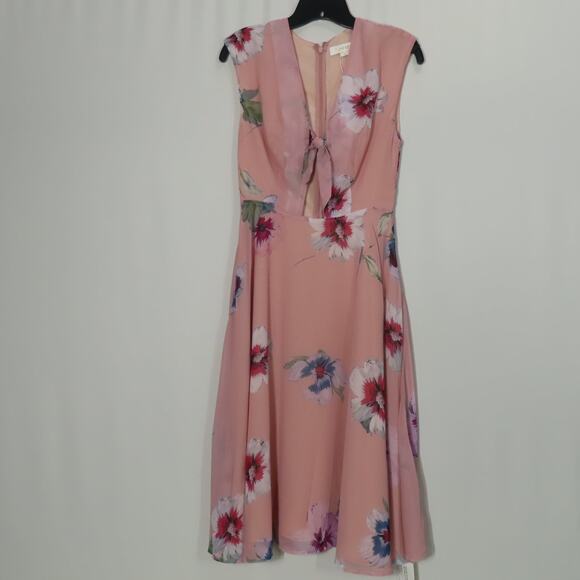 Yumi Kim Reminisce Midi Dress Forget Me Not Flush Keyhole Cut-Out Sz X-Small - Picture 8 of 11